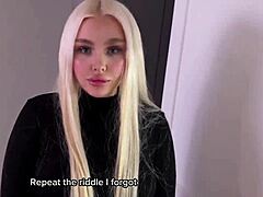 sexy blonde in stockings rides cock with horny russian couple all night