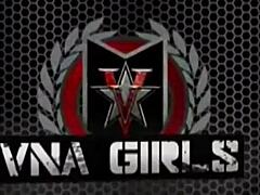 Kimber Lee rides Angelina Castro's huge strap-on with wild lesbian orgasms and pussy licking.