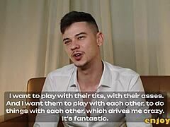 dissolute tommy kicks off day with ffm threesome tittyfuck on giant hooters in kitchen