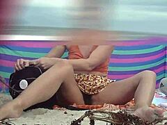 watch my hairy milf wife take bbc creampie on caribbean nude beach cuckold voyeur