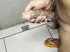 Gym Bathroom Solo Tease Builds to Intense Workout Release Part 2