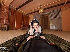 vr brunette chani cosplay uniform cowgirl rides atreides monster cock dune parody