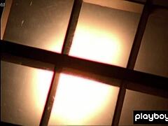 whoa, check out this big natural tit brunette stripping naked in shower