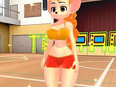 katty the queens of the night furry mmd dances thru sweaty exercise routine... damn!