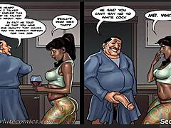 cheating husband brutally face fucks sexy ebony maid kitchen perky tits.