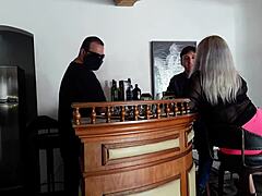 Married Blonde Slut Fucks Stranger at Crowded Bar