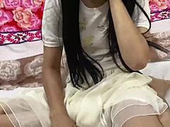 Virgin schoolgirl begs tuition teacher to fuck her tight pussy with thick cock at ranch