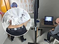 Wife's gyno exam turns wild as doctor fucks her hard behind clueless cuckold husband's back 😏👀