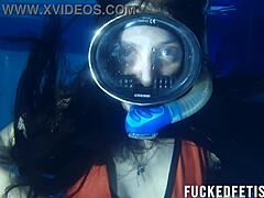 😍 helen star's sexy latina tits tease underwater with diving mask at pool 🏊‍♀️