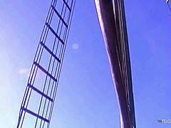 oh man as she steps on the boat... that brunette milf latina's ready for anal pounding.