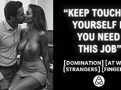 Secretary Masturbates Then Fucks Boss Desperately