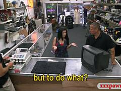 wanna see hot latina take monster cock from nasty pawn keeper on hidden cam?