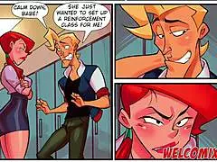 Hey, look at this hot teacher going wild in pervert sex toons!