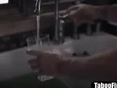 stepbrother and stepsister fight, 'who gets mom's pussy first?'