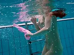 Liza Bubarek's Intense Underwater Mermaid Show in Shower with Bikini and Small Tits