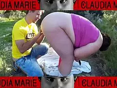 eating cookies from fat woman's pussy and inserting water bottle in ass for dirty sex