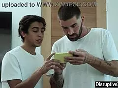 Young Gay Twink's First Bareback with Older Lover