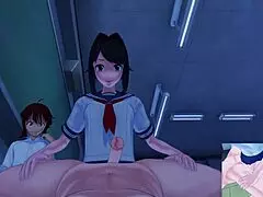 Хентай футанари девушка доминирует над парнем в интенсивном анал POV