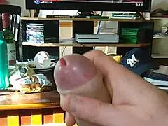 Transsexual Solo Jerking Off While Watching Tranny Porn And Cumming