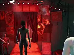 brunette in fallout 4 pantyhose fashion outdoors