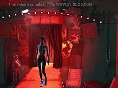 brunette in fallout 4 pantyhose fashion outdoors