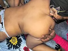 Young Stepsister Fucked on Bed with Pregnant Stepsister