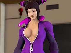Cammy pays her bet to Juri with big tits 😏