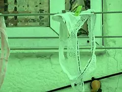 Peeking at neighbor's thong