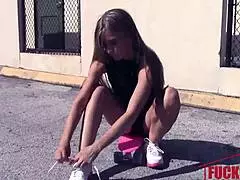 Kaylee Jewel Tumbles Tiny Teen Pussy Hard