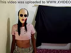 I am the brunette student skipping classes for homemade porn on halloween