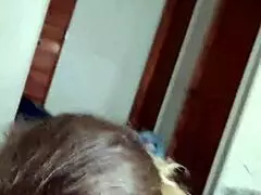 Dirty milf spits cum on her tits in cuckold scene.