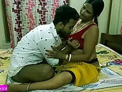 Indian hot milf aunty craves banging with teen boy. Her big tits bounce wild in clear Hindi audio action.