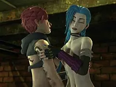 Arcane Jinx and Vi Explore Lesbian Scissoring with Intense Licks