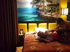 Peruvian Woman in Red Corset with Her Partner