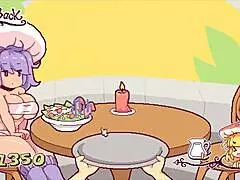 FUTANARI DI FUNGHI Futa Hentai Game Ep 1 SERVES Shemale Cum As Special Sauce In Restaurant