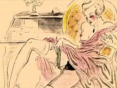 Vintage Erotic Illustration Of Retro Anime Cartoon