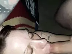 wife deepthroats monster cock with choking and gagging