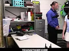 Intense pounding for cute skinny teen shoplifter Melanie Marie