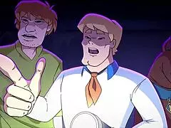 Mystery cartoon gangbang with wild group banging action