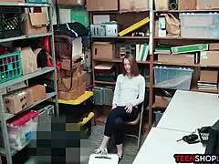 Redhead Teen Blows Mall Cop