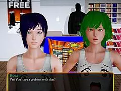 Redhead in homemade cartoon family