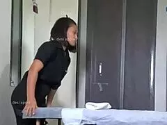 dude, check this out... indian teen flashes cock during spa massage in part 01