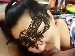 Blowjob With Mask Involves Deepthroat Action
