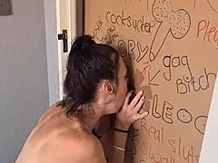 Gloryhole Slut Sucks and Jerks My Dick Hard!