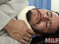 Hot Mature Step Mom Seduces Patient During Son's Treatment Session