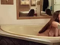Relaxing Bathtime With Pregnant Wife