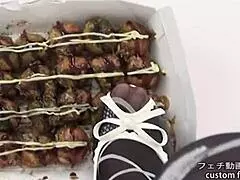 Asian Japanese fetish with boobs, tits, and saliva