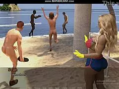 Follar Duro en Playa con Chica Caliente Rodeada de Muchos Chicos y Hombres.