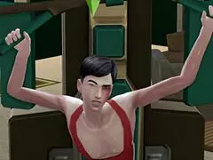 Sims cartoon femdom revenge turns into a wild bully fight gone wrong