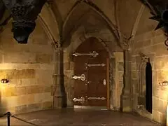 exploring inside prague castle with czech tourist